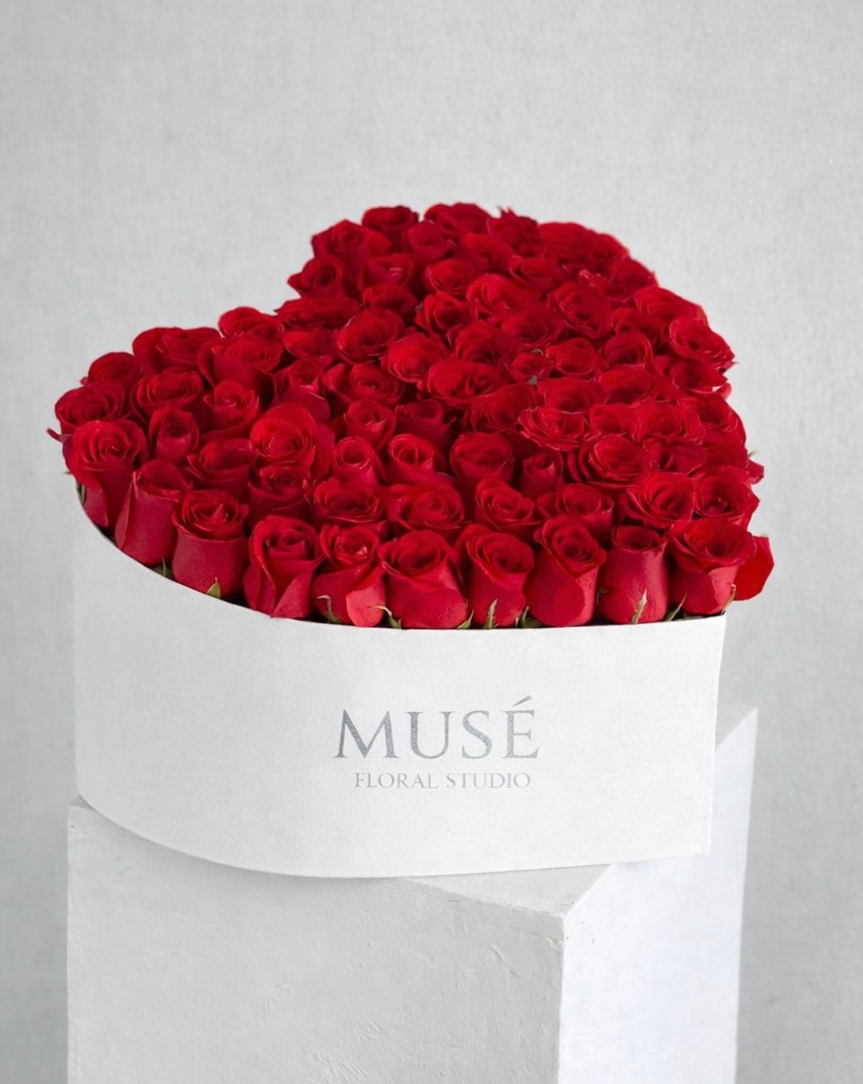 Muse Red Rose Heart Box