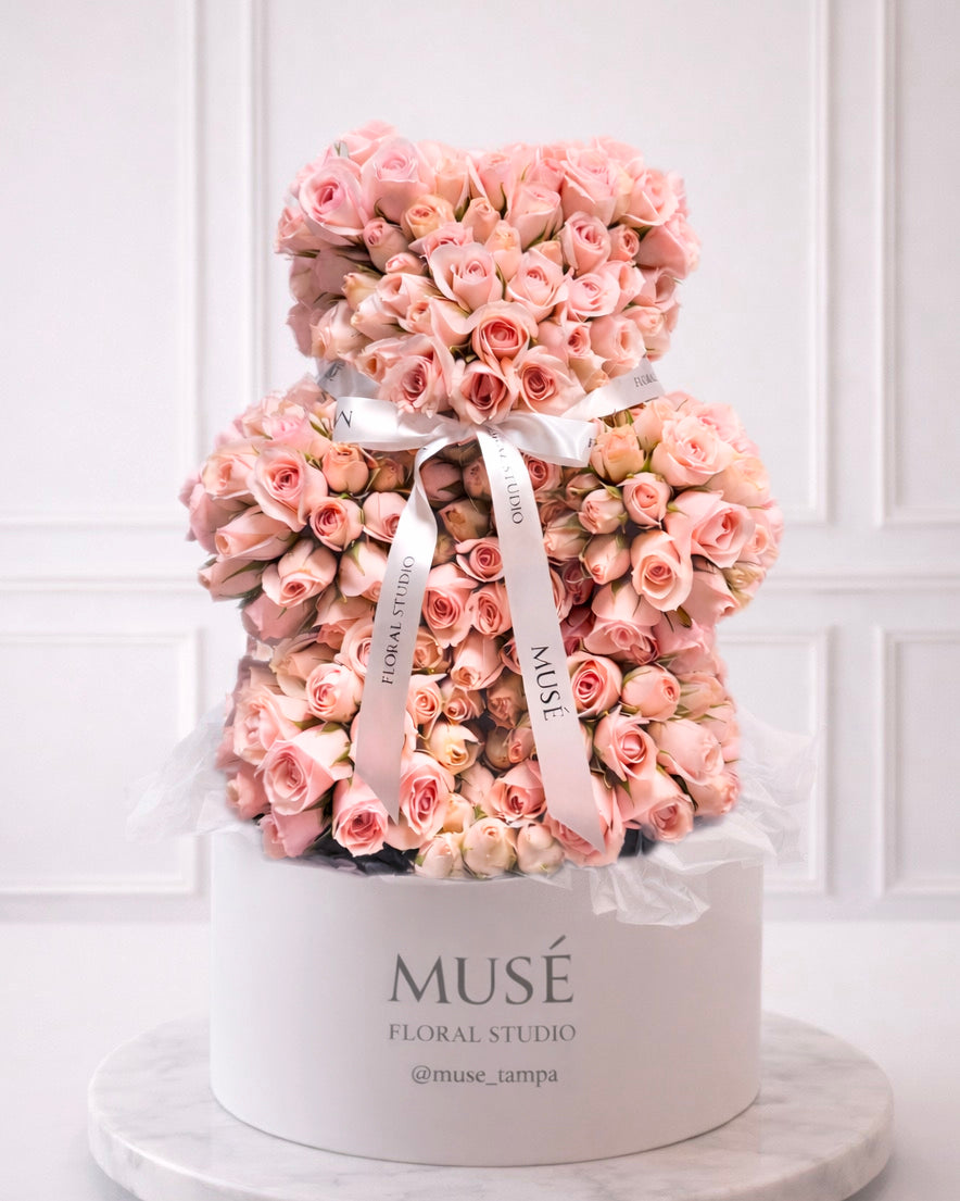 Luxury Light Pink Flower Bear