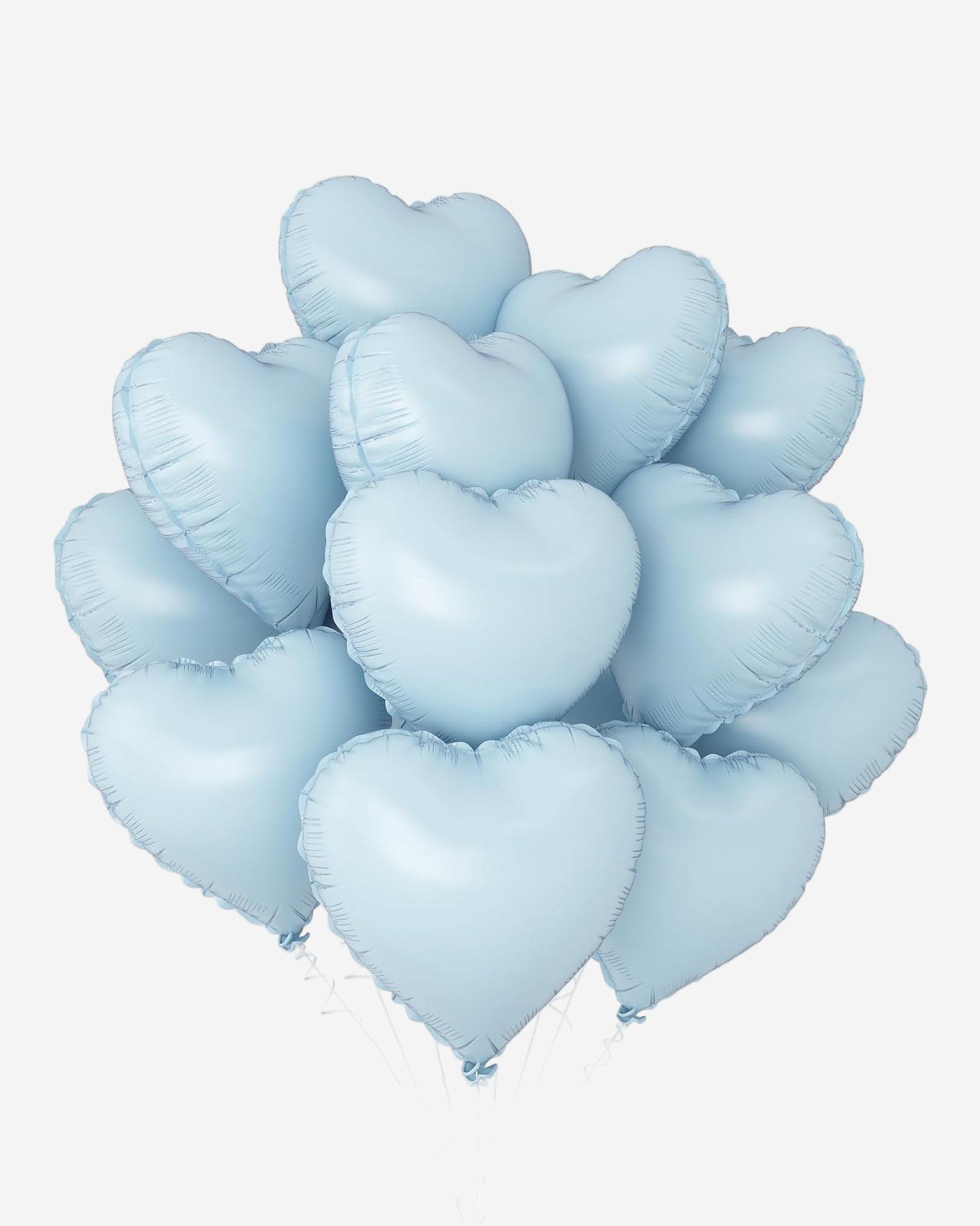 Baby blue heart-shaped foil balloons