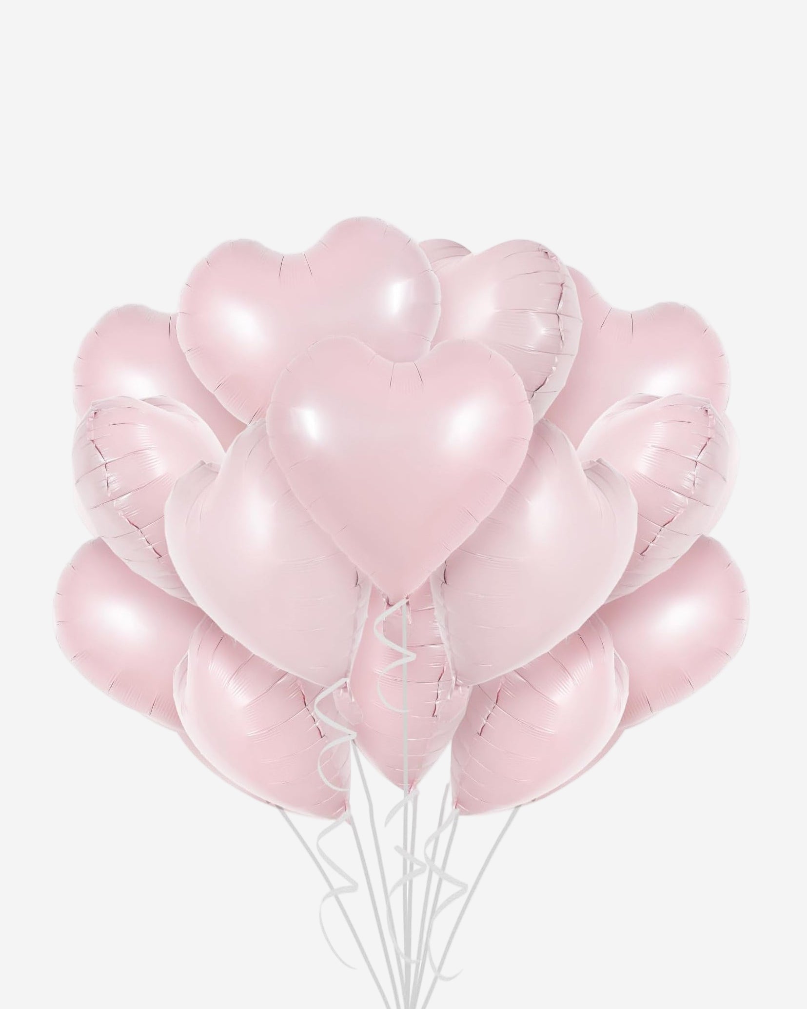 Baby pink heart-shaped foil balloons