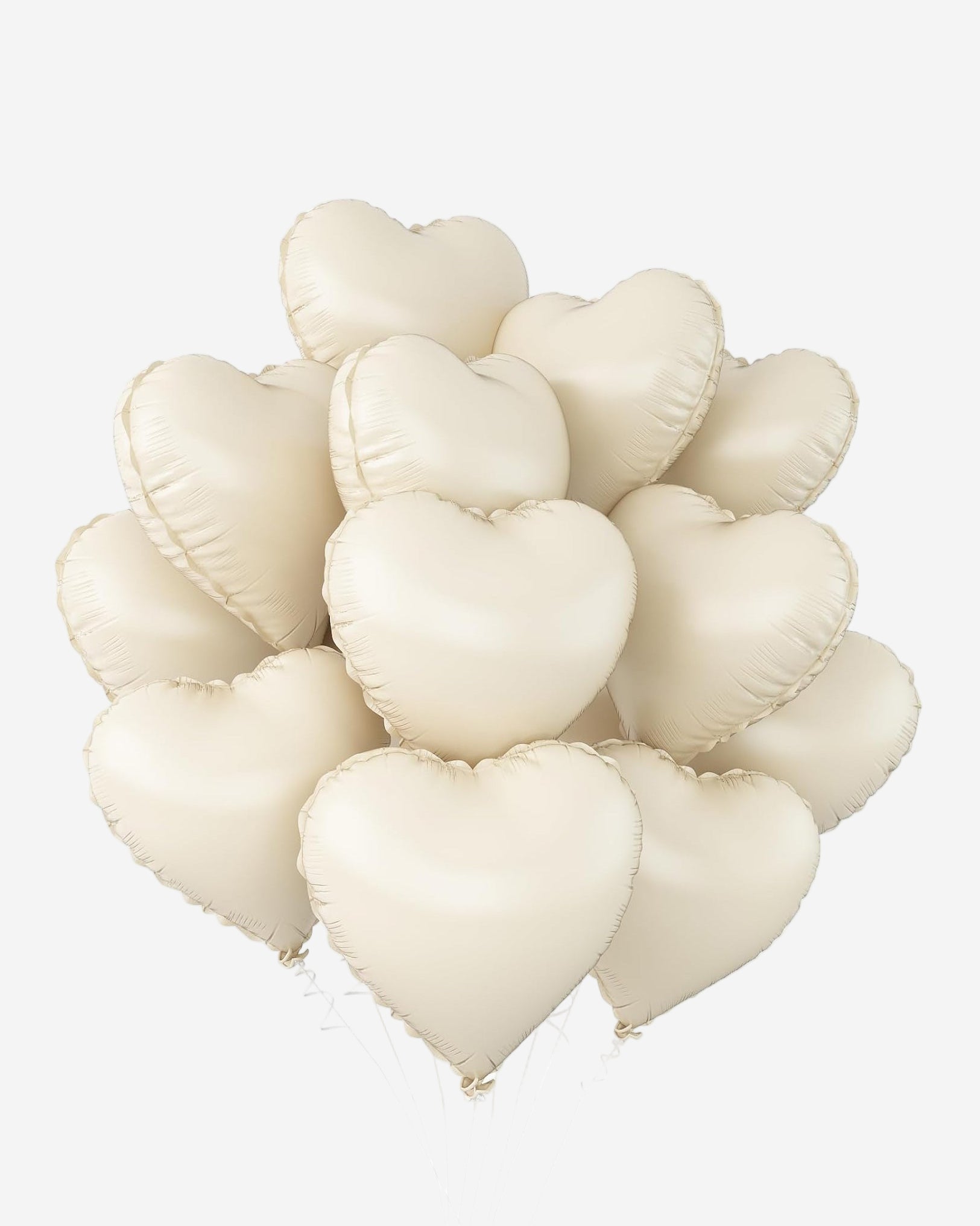 Cream white heart-shaped foil balloons