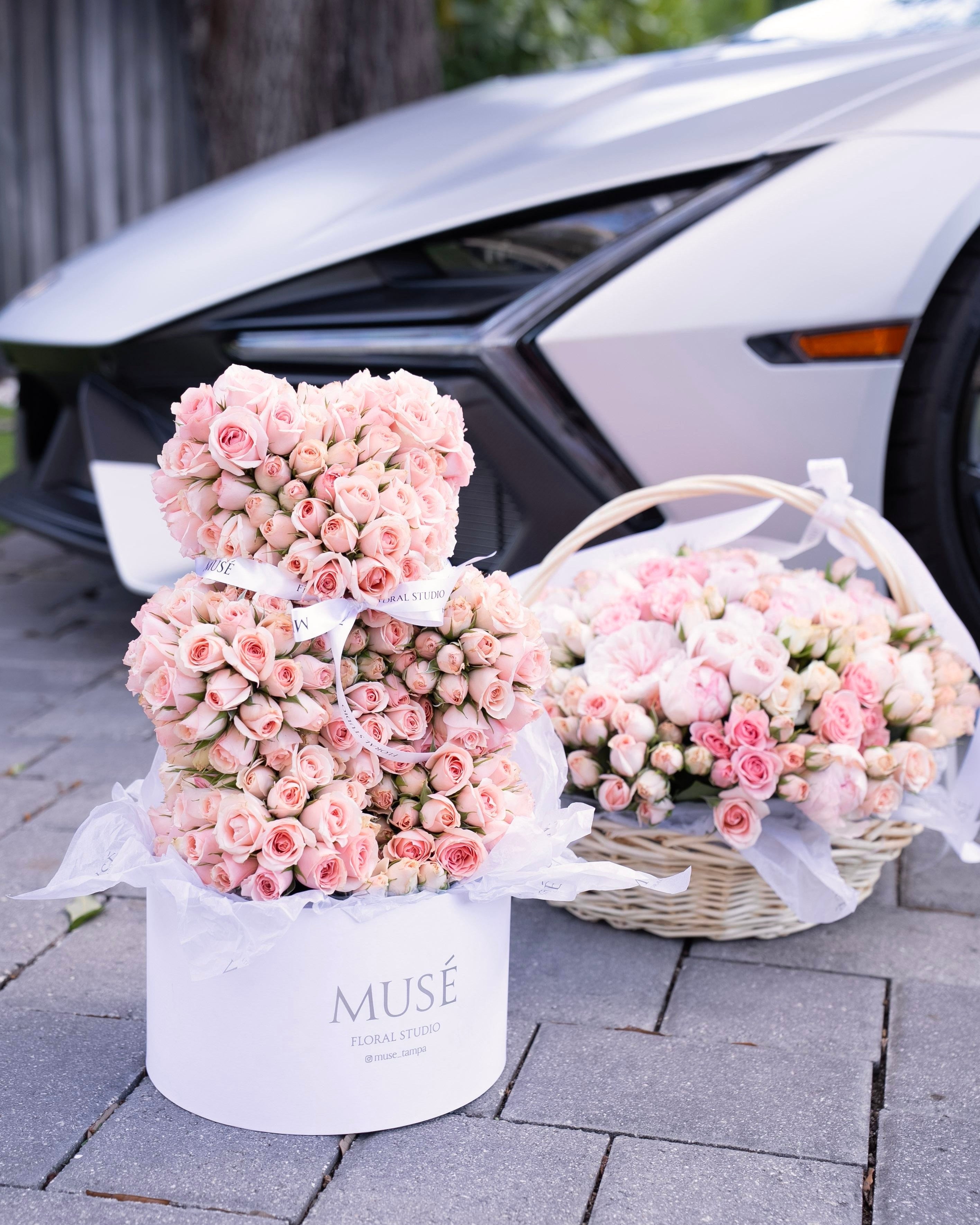 Luxury Light Pink Flower Bear