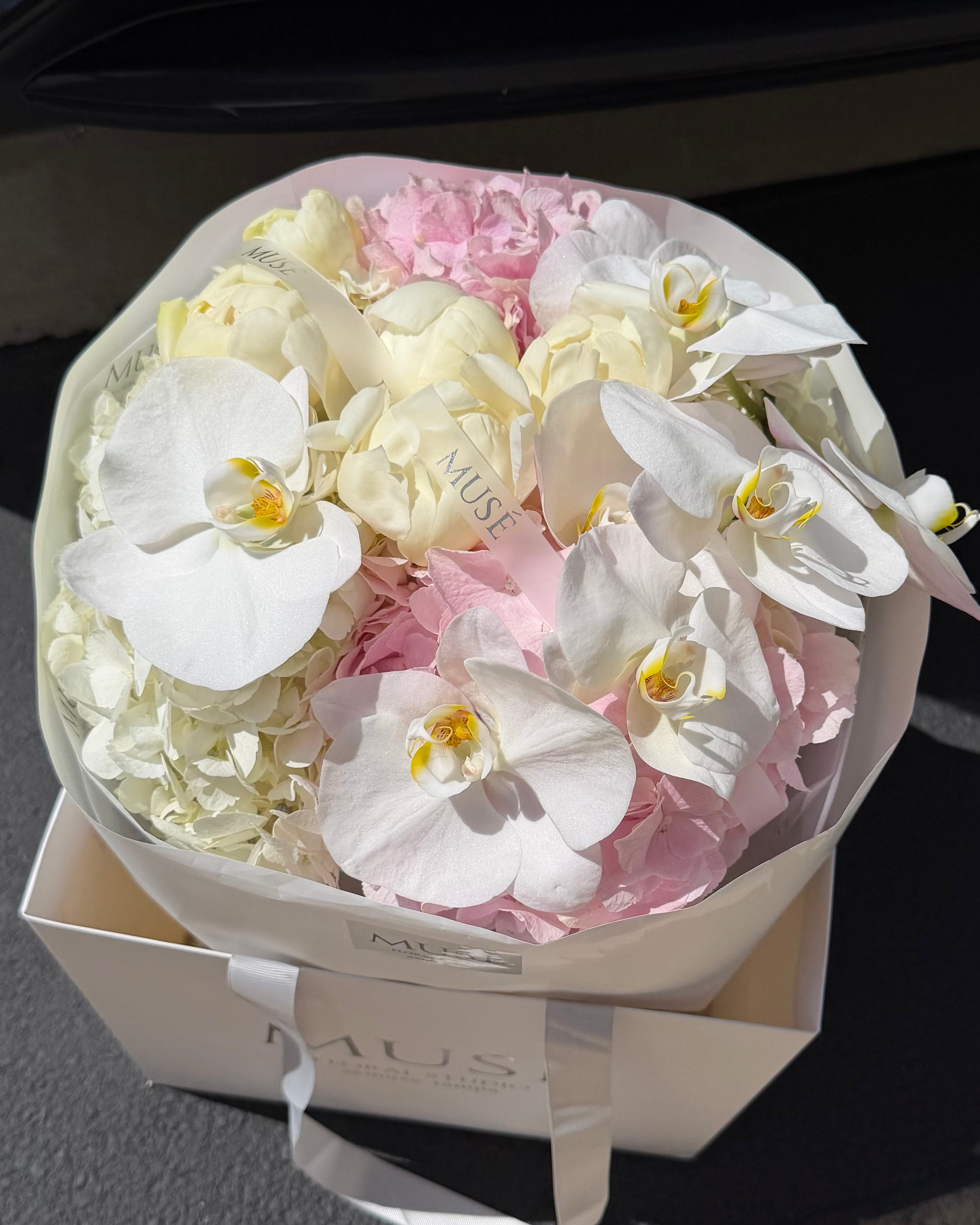 Muse White Peony & Orchid Bouquet