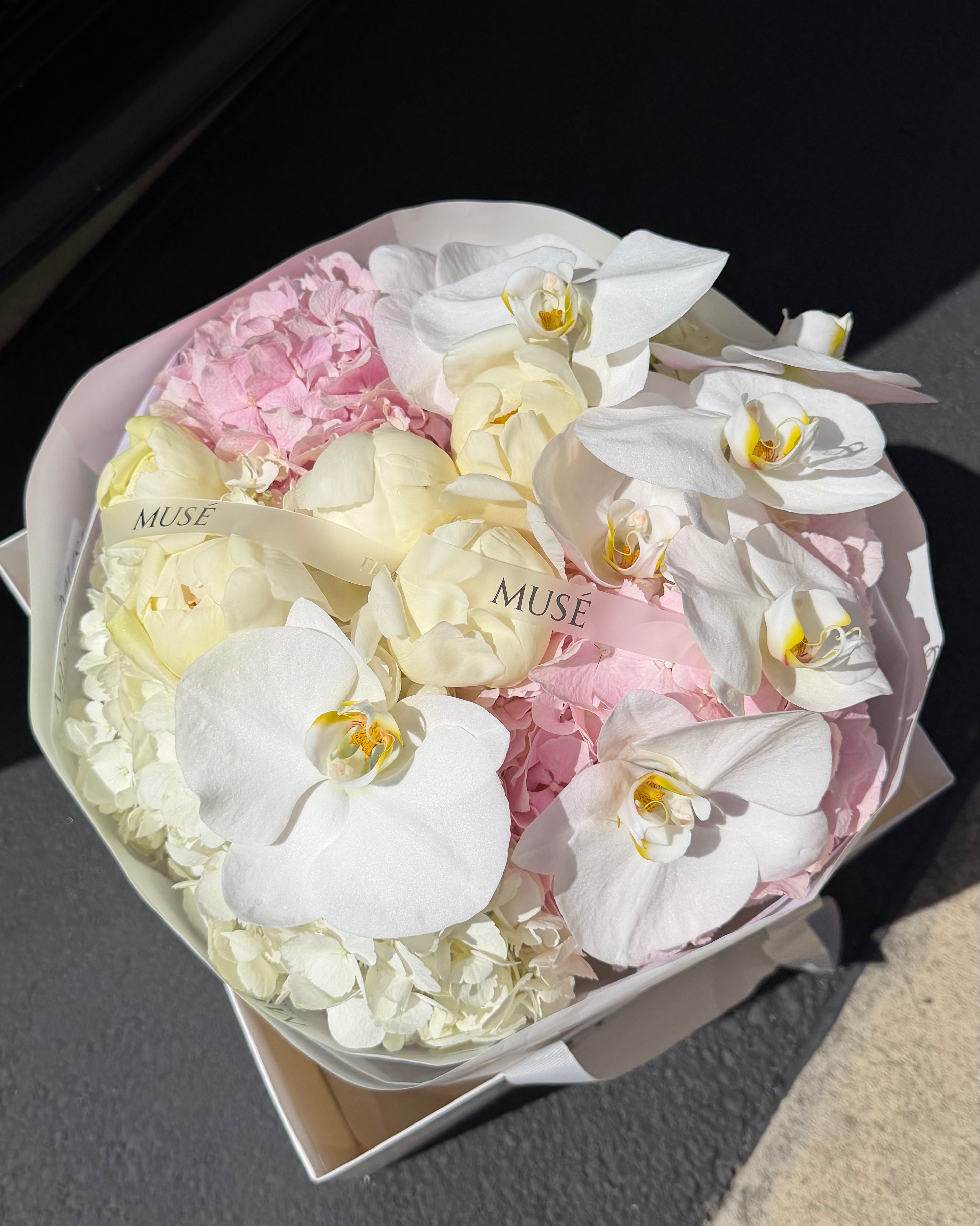 Muse White Peony & Orchid Bouquet
