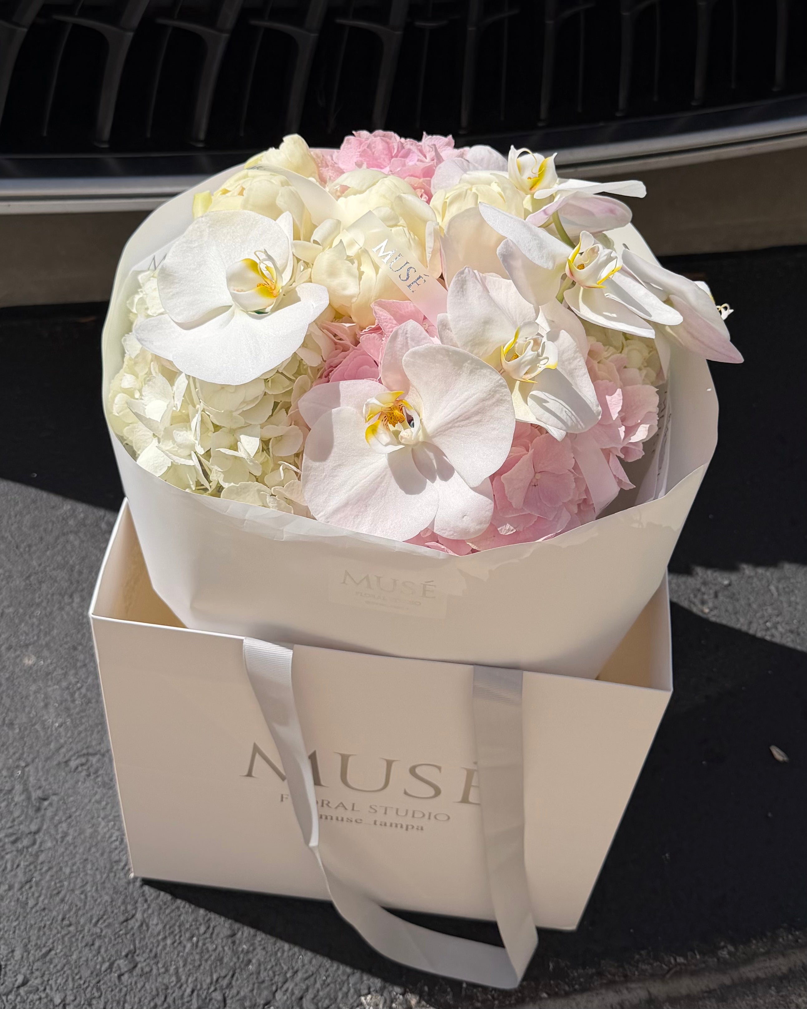 Muse White Peony & Orchid Bouquet