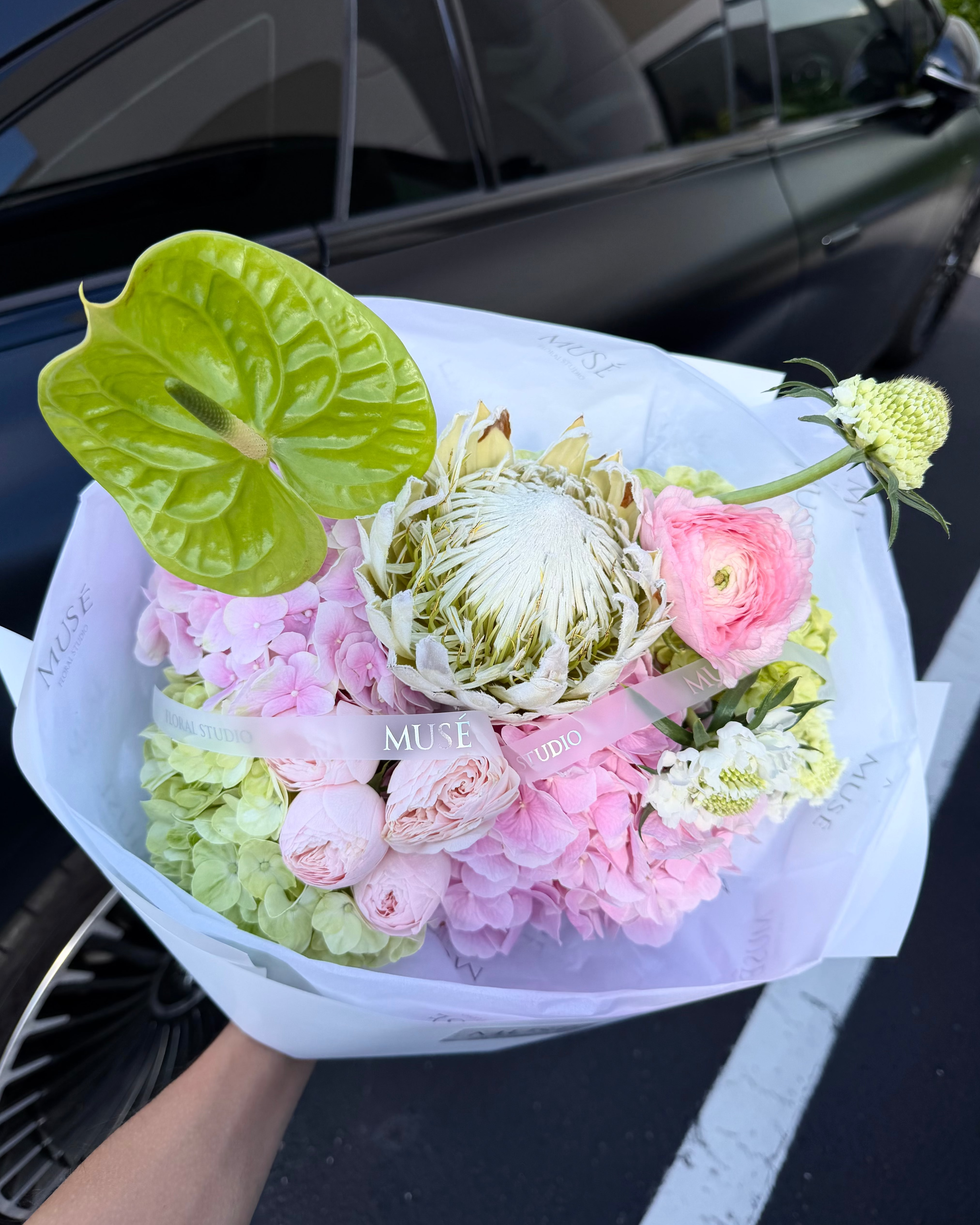 Blush & Green Tropical Bouquet