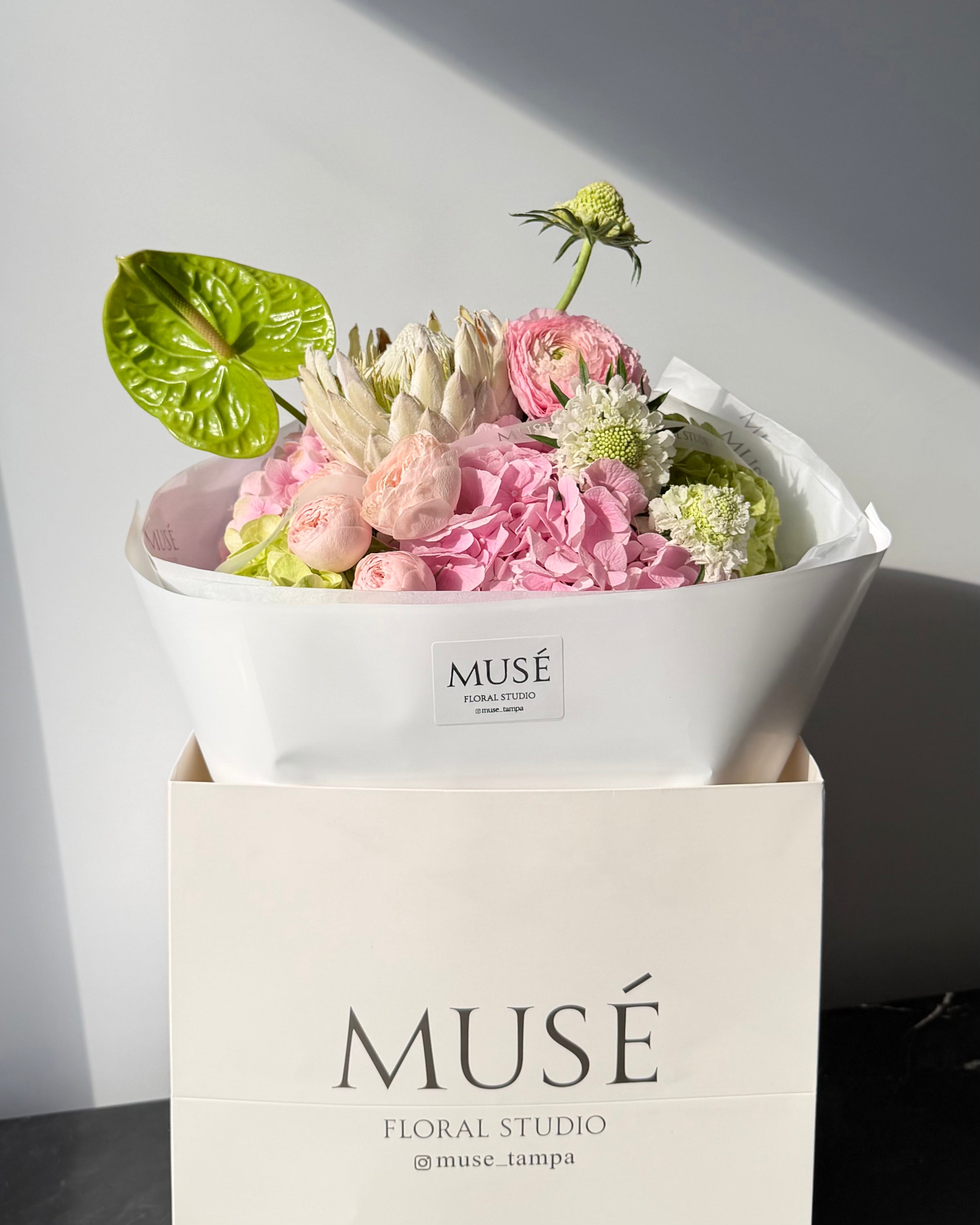 Blush & Green Tropical Bouquet