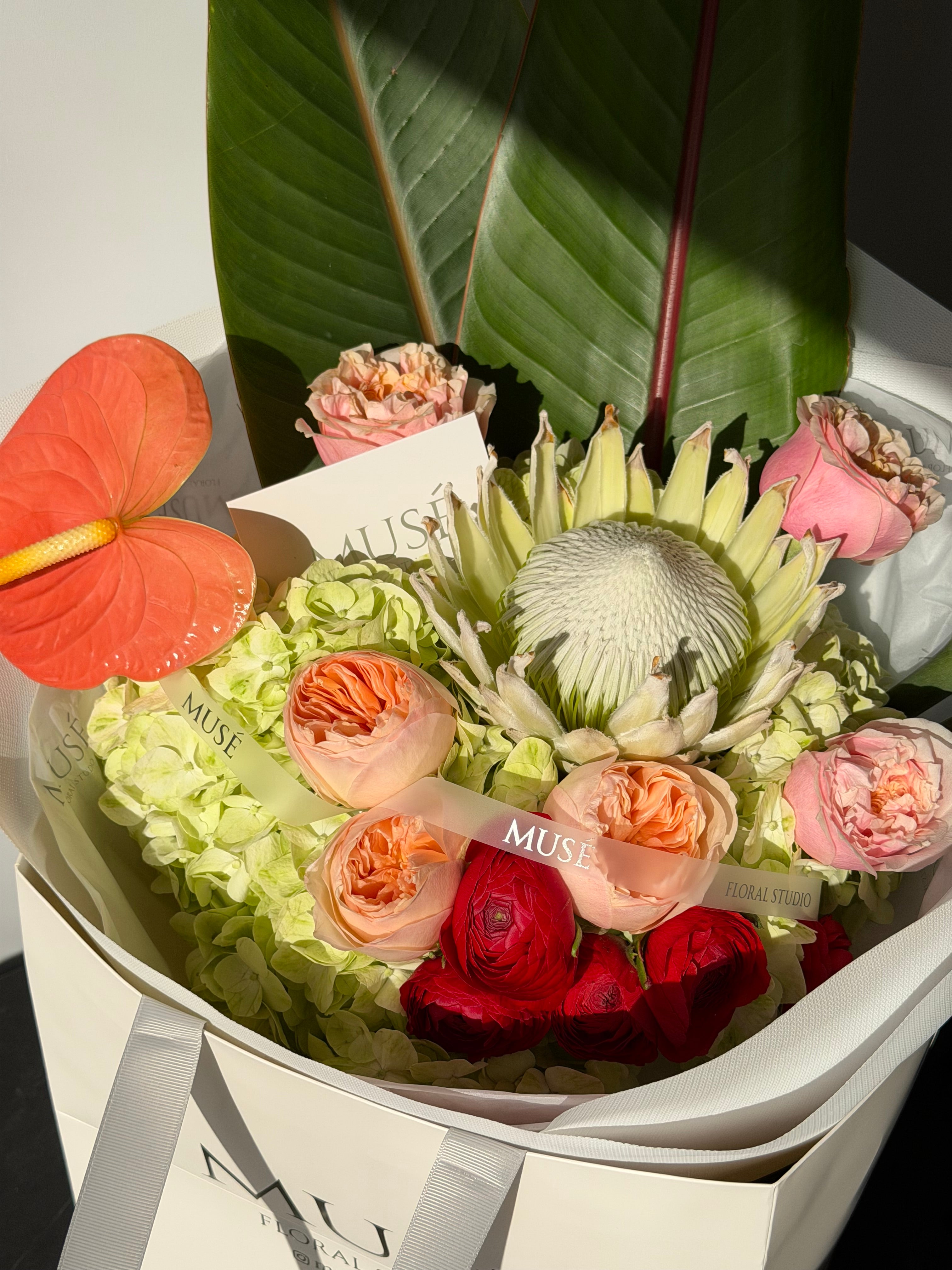 Red Green Tropical Bouquet