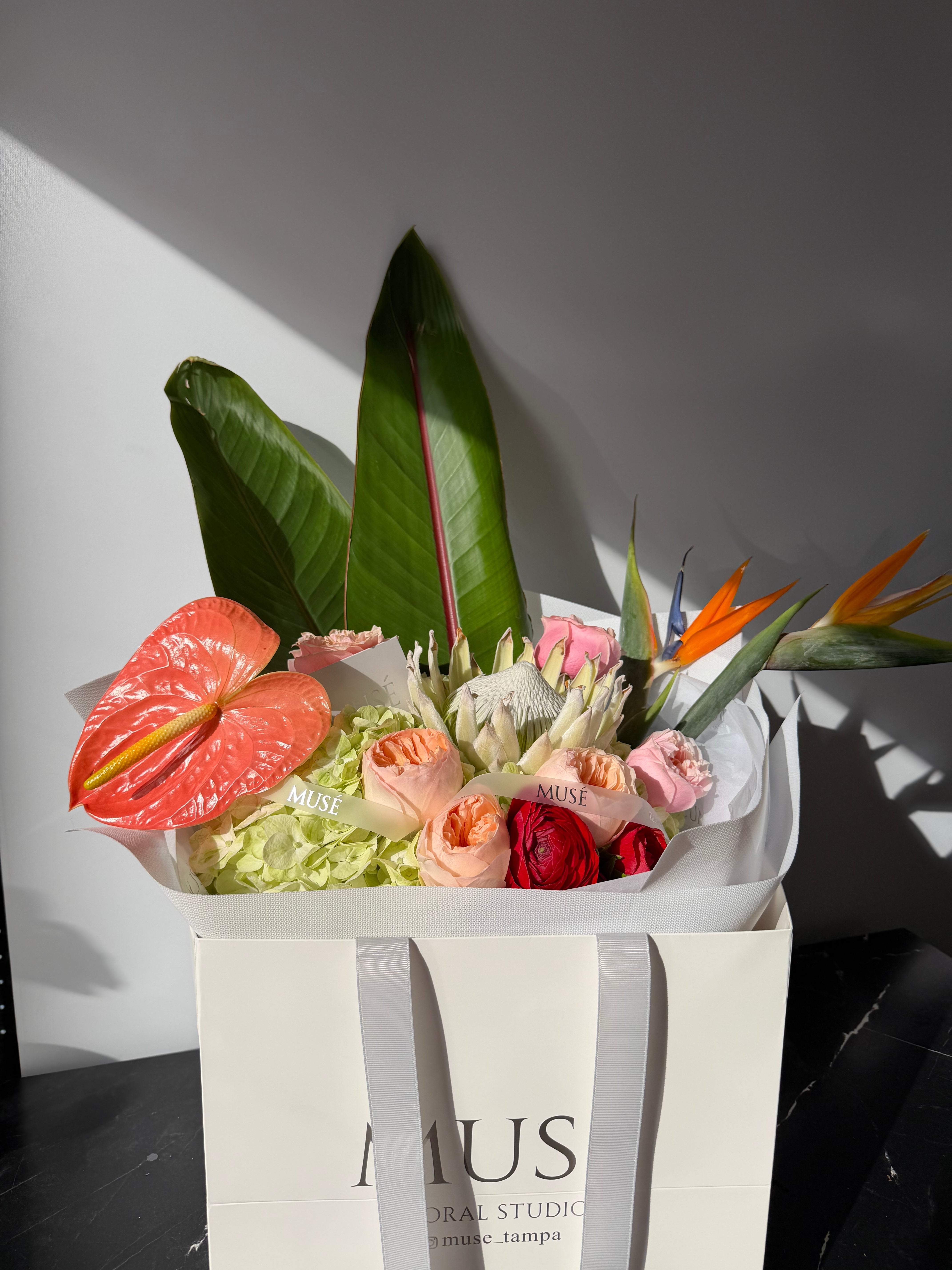Red Green Tropical Bouquet